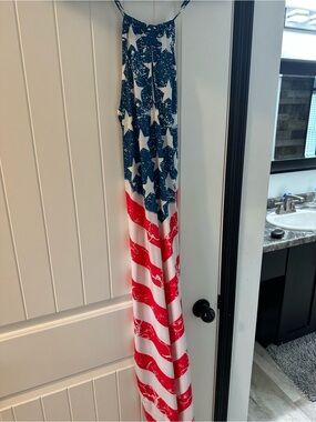 American Flag Maxi Dress - Star & Stripe Print